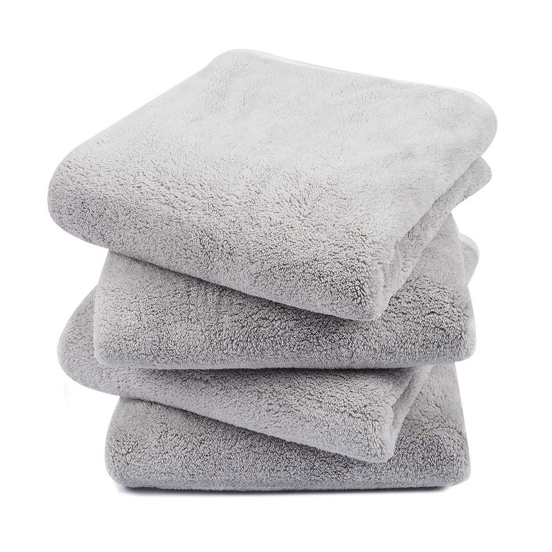 KinHwa Bathroom Hand Towels Absorbent Gym Towels Luxury Soft Face Towel Lightweight Microfiber Wash Towels Ideal for Hair Spa and Sports Light-Gray 4 Pack - Image 1